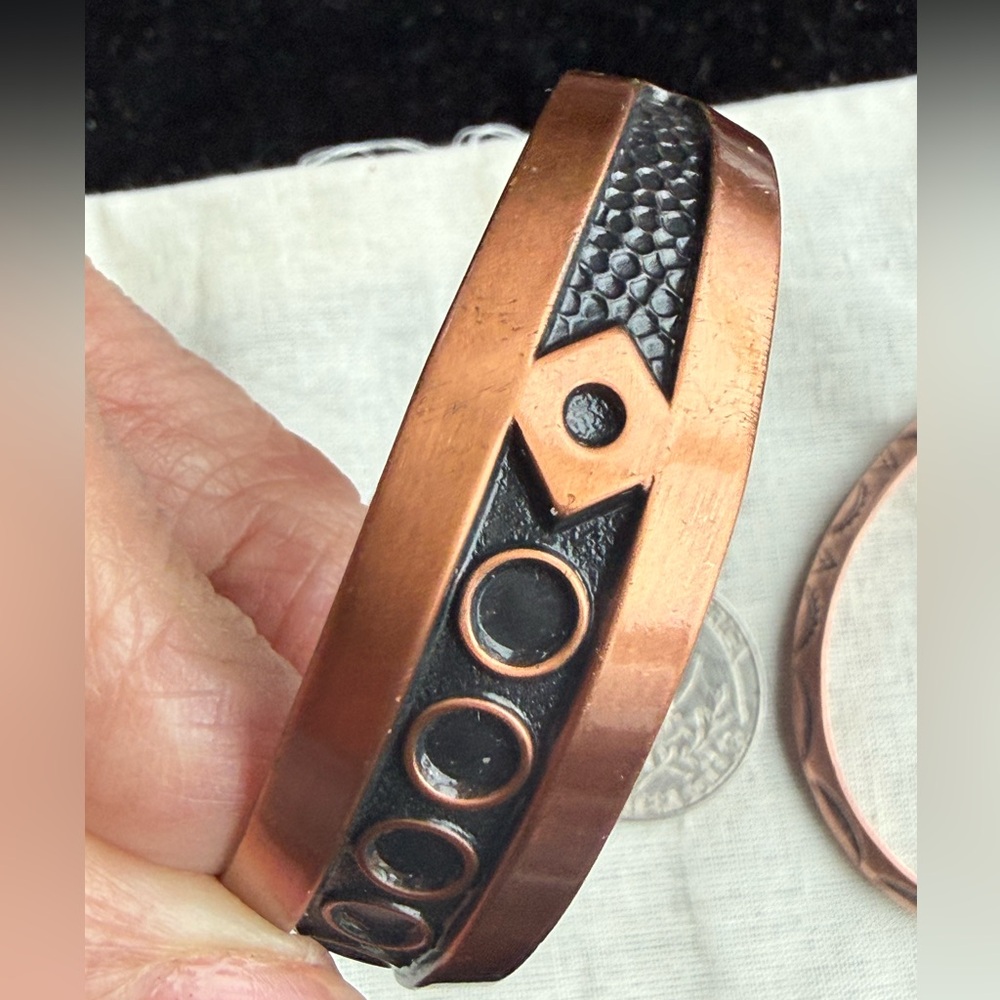 Vintage Copper Cuff Bracelets. Solid Copper ‘Bell… - image 7
